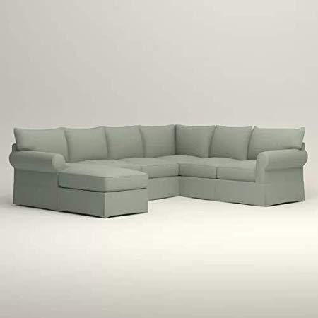 U Shape Sofa Set Upholstered Sectional Sofa Set (Dark Sea Green)