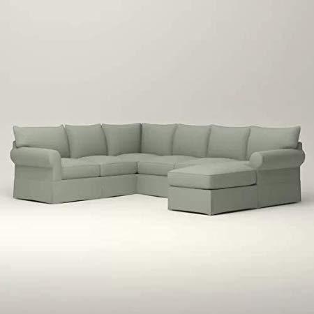 U Shape Sofa Set Upholstered Sectional Sofa Set (Dark Sea Green)