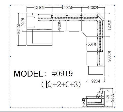 U Shape Sofa Set: Modern Leatherette Sectional Sofa Set ( White & Dim Grey )