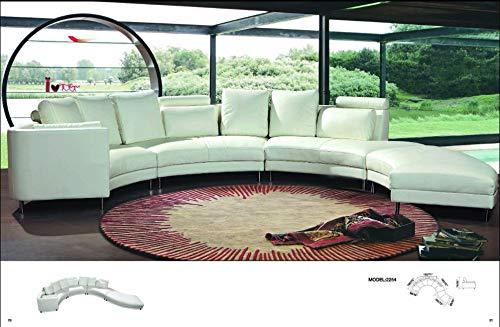 U Shape Sofa Set: Luxury Modern Leatherette Sectional Sofa Set (Standard , White)