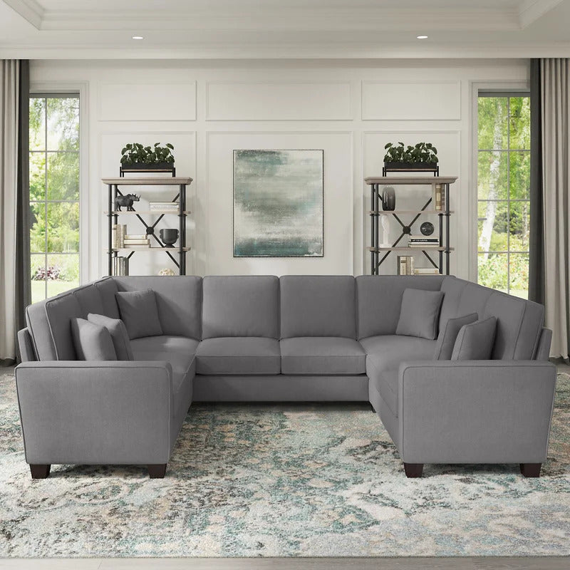 U Shape Sofa Set: 113" Wide Symmetrical Corner Sectional 8 Seater Sofa