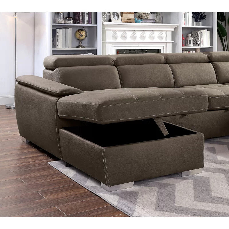 U Shape Sofa Set : 127.75" Wide Symmetrical Sleeper Sectional