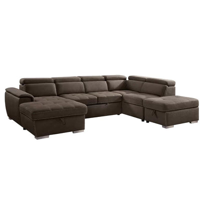 U Shape Sofa Set : 127.75" Wide Symmetrical Sleeper Sectional