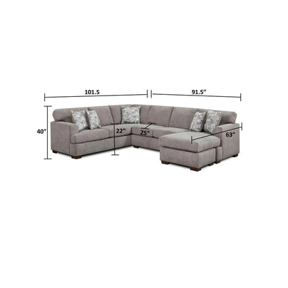 U Shape Sofa Set: 130" Wide Corner Sectional 5 Seater Sofa 