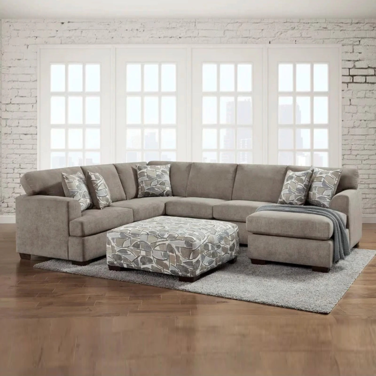 U Shape Sofa Set 130 Wide Corner Sectional 5 Seater Sofa