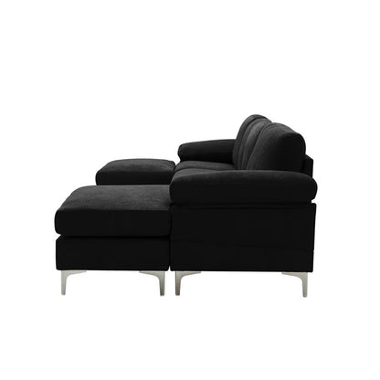 U Shape Sofa Set: 131" Wide Reversible Corner Sectional 5 Seater Sofa