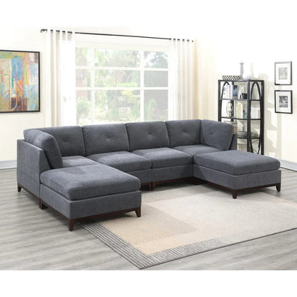 U Shape Sofa Set : 134" Wide Chenille Reversible Modular