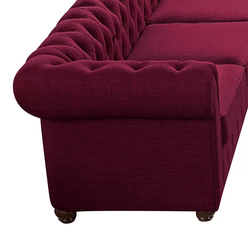 U Shape Sofa Set: 135" Wide Linen Symmetrical Sectional 11 Seater Sofa