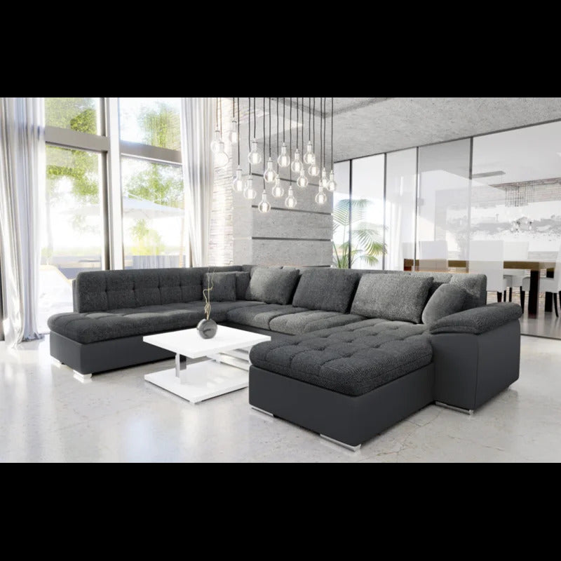 U Shape Sofa Set: 135" Wide Sectional 7 Seater Sofa 