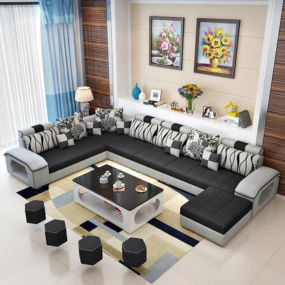  U Shape Sofa Set : 142" Wide Reversible Modular Sectional
