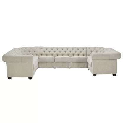 U Shape Sofa Set: 142" Wide Sectional 10 Seater Sofa