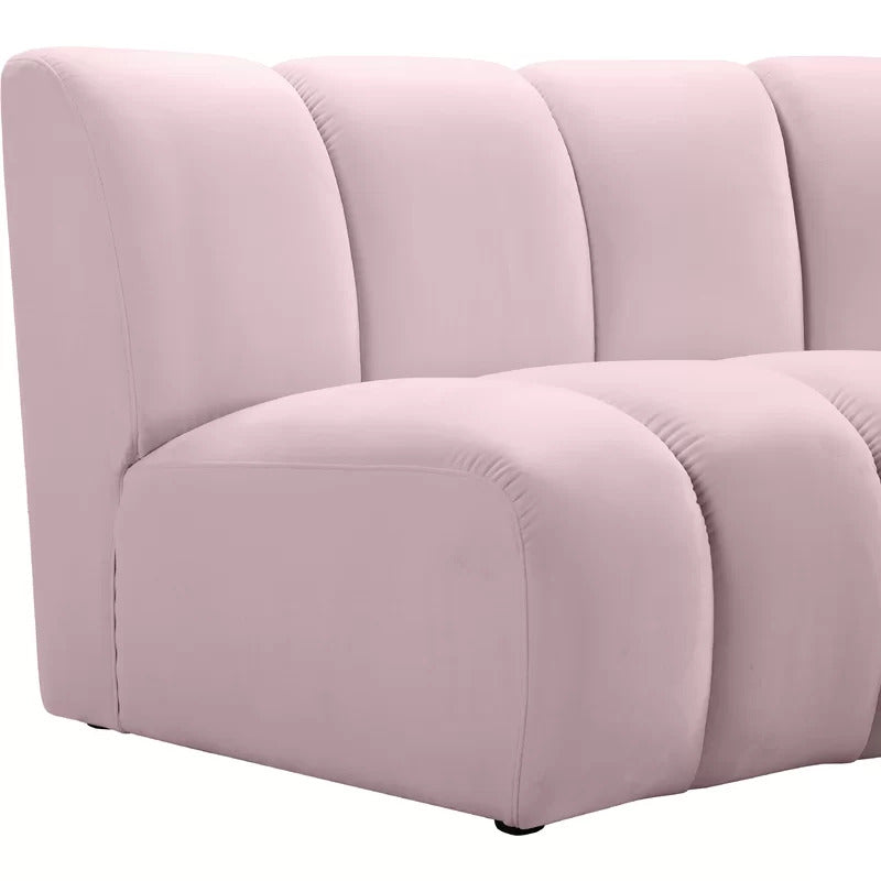 U Shape Sofa Set: 183" Wide Velvet Symmetrical Corner Sectional 11 Seater Sofa
