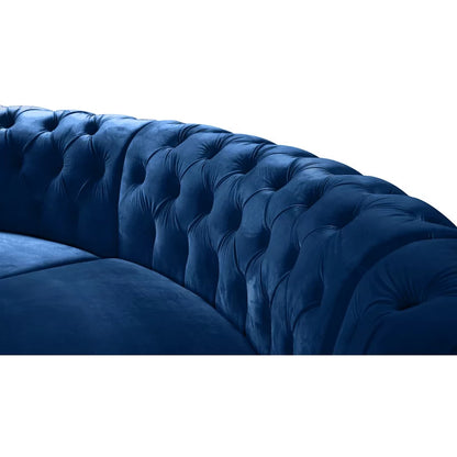 U Shape Sofa Set: 6 Seater 140" Wide Velvet Sectional Sofa