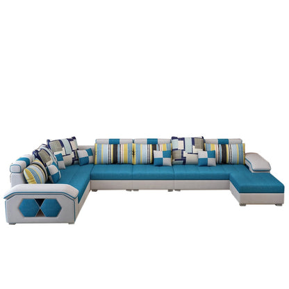 U Shape Sofa Set : 7 Seater  142" Wide Reversible Modular Sectional