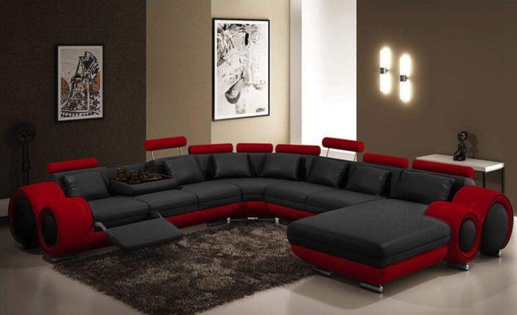 U Shape Sofa Set 9 Seater Sofa Set Luxury Leatherette Corner Sofa Set