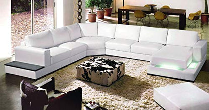 U Shape Sofa Set:- Hardwood Leatherette Group Side, Sectional Sofa Set (White)