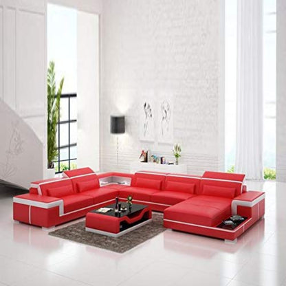 U Shape Sofa Set Italian Corner Leatherette Sofa Set