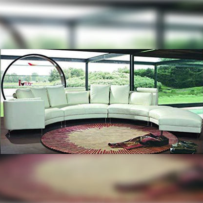 U Shape Sofa Set Luxury Modern Leatherette Sectional Sofa Set (Standard , White)
