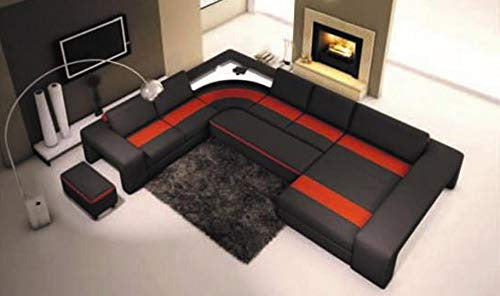 U Shape Sofa Set:- Luxury Treviso Leatherette Corner Sofa Set
