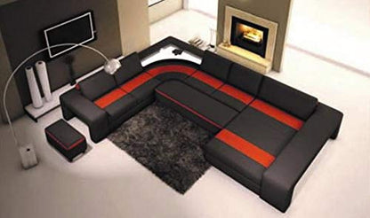 U Shape Sofa Set:- Luxury Treviso Leatherette Corner Sofa Set