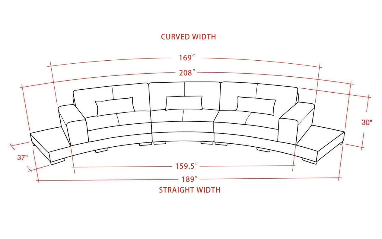 U Shape Sofa Set:- Modern Arc-Shaped Hardwood Leatherette Sofa Set, Standard (White and Black)