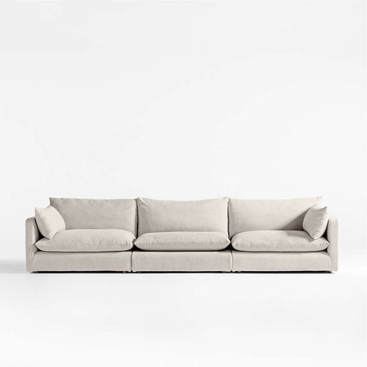 3 Seater Sofa Set:- Ultra Grande Fabric Sofa Set (Beige)