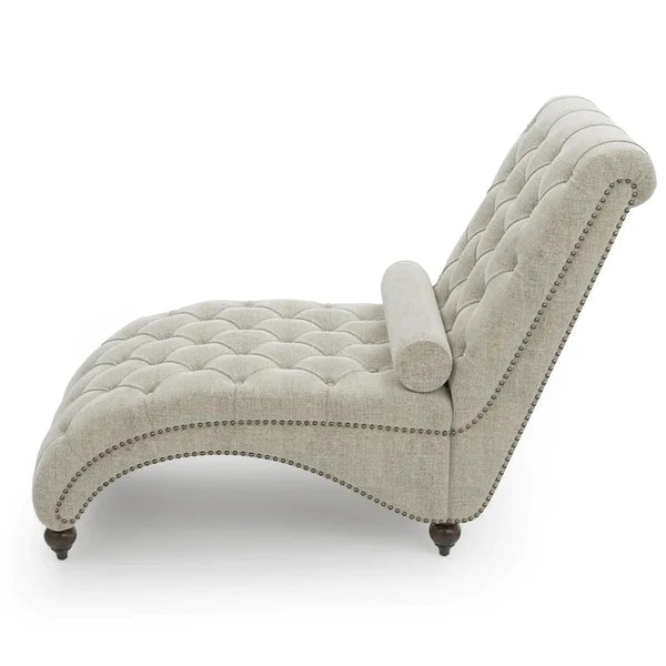 Lounge Chair: Rexony Tufted Armless Reclining Chaise Lounge