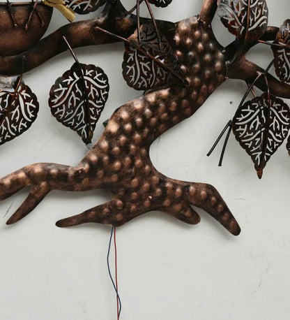 Wall Art: Iron Decorative Tree Wall Art With LED In Brown