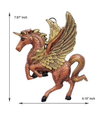Wall Art: Iron Flying Unicorn Wall Art In Gold Color