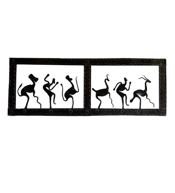 Wall Art: Iron Hanging Framed Wall Art In Black Color