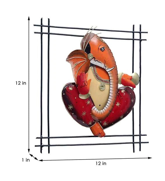 Wall Art Iron Lord Ganesha Multicolour Wall Art