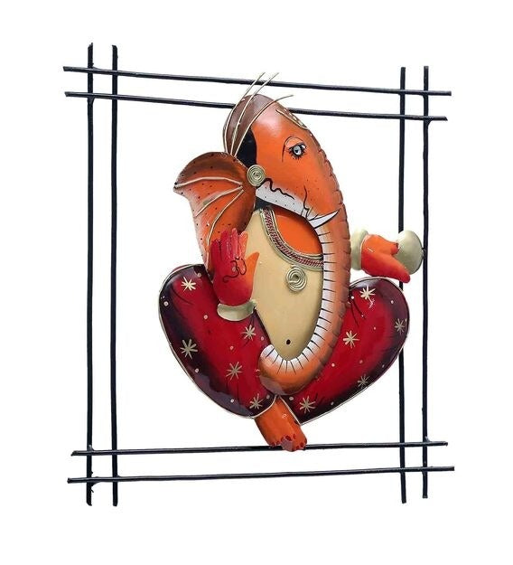 Wall Art Iron Lord Ganesha Multicolour Wall Art