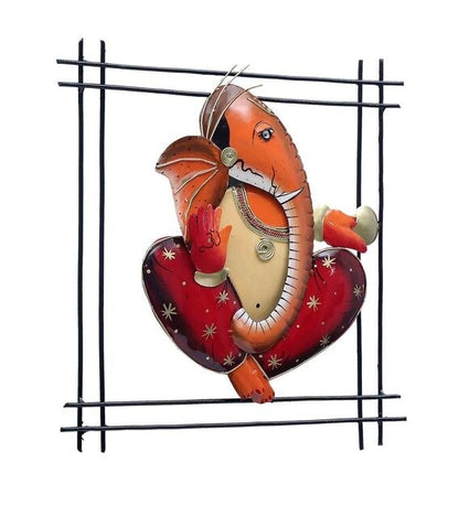 Wall Art Iron Lord Ganesha Multicolour Wall Art