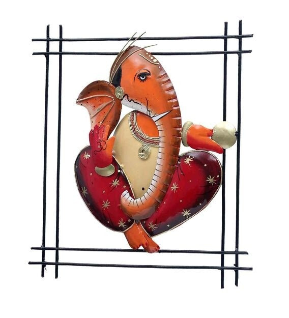 Wall Art Iron Lord Ganesha Multicolour Wall Art