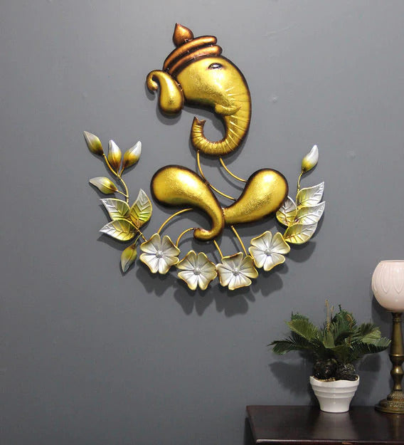 Wall Art: Iron Lord Ganesha Wall Art In Gold