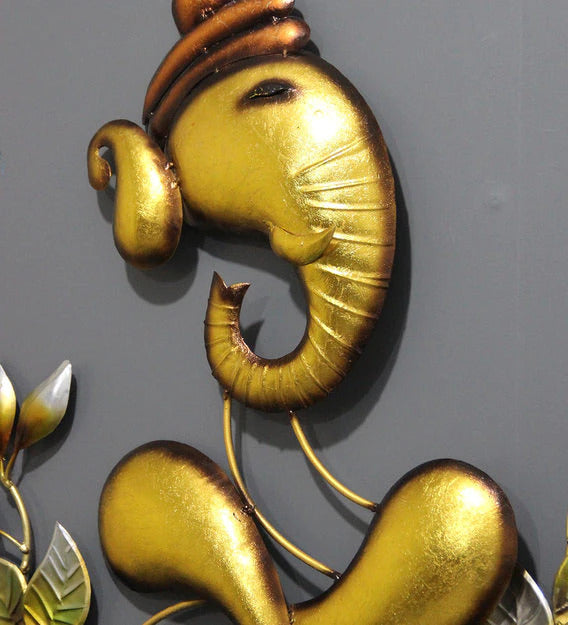 Wall Art: Iron Lord Ganesha Wall Art In Gold