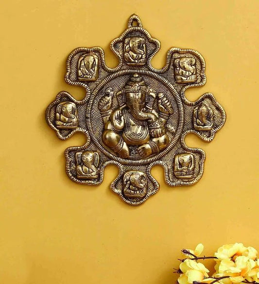 Wall Art: Iron Lord Ganesha Wall Art In Gold Color