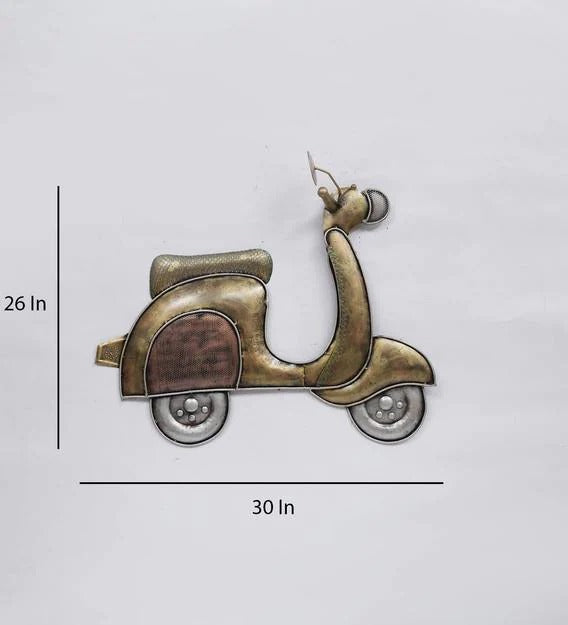 Wall Art Iron Scooter Wall Art In Gold