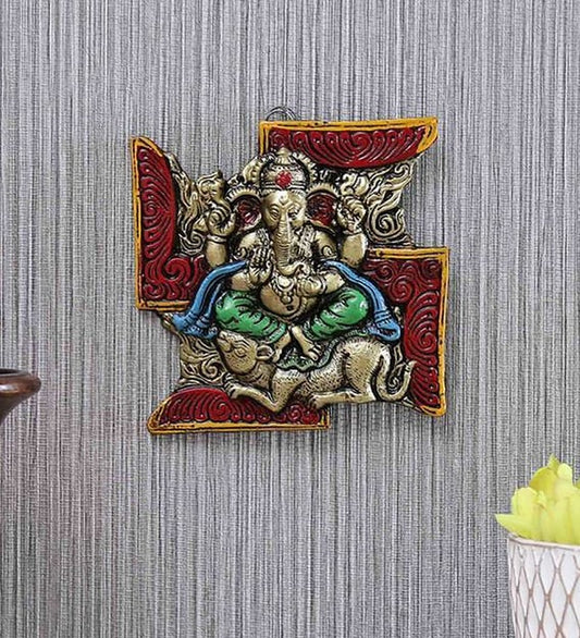 Wall Art : Multicolor Iron Lord Ganesha Wall Art