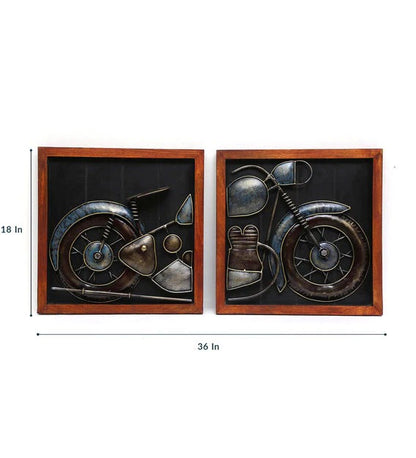 Wall Art : Wrought Iron Bike Wall Art In Brown