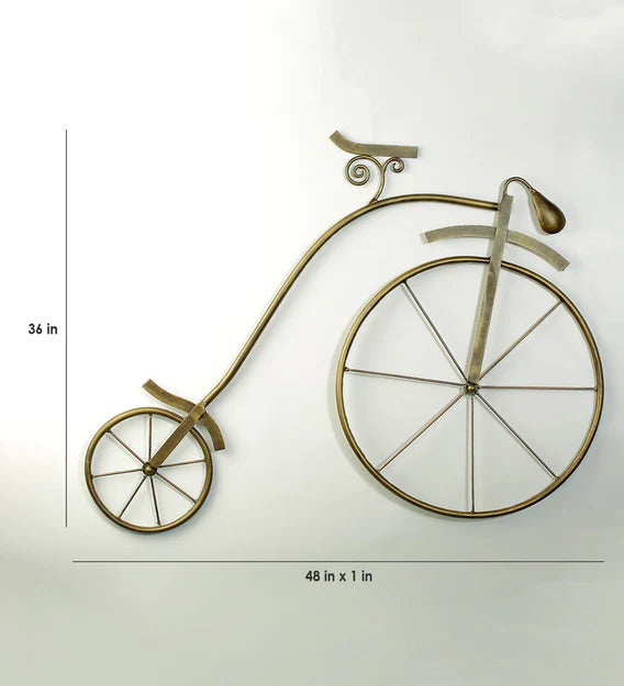 Wall Art: Wrought Iron Cycle Wall Art In Brown