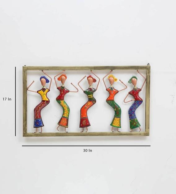 Wall Art : Wrought Iron Dancing Doll Wall Art In Multicolour