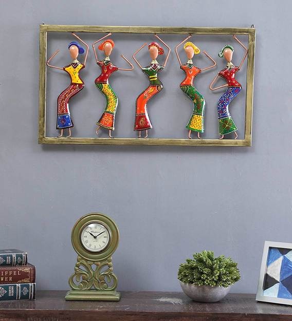 Wall Art : Wrought Iron Dancing Doll Wall Art In Multicolour