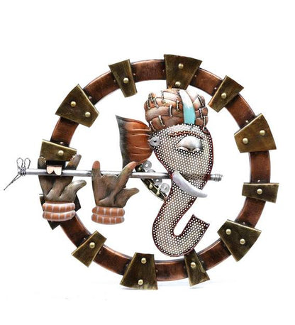 Wall Art: Wrought Iron Lord Ganesha Wall Art In Copper