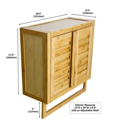 Wall Cabinets 20.5 W x 22.4 H x 8.5 D Solid Wood Wall Mounted Cabinet