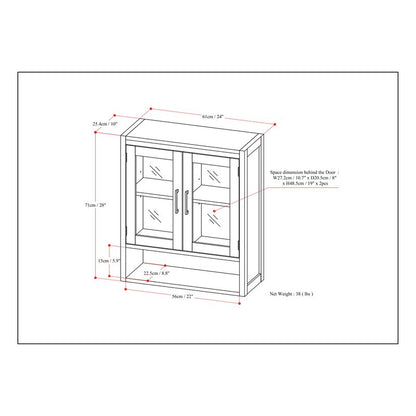 Wall Cabinets: 24'' W x 28'' H x 9.8''  Wall Mounted Cabinet