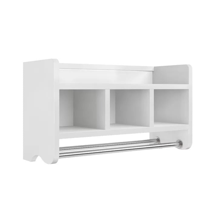 Wall Cabinets: 2 Piece Shelf with Towel Bar Bathroom Cabinet