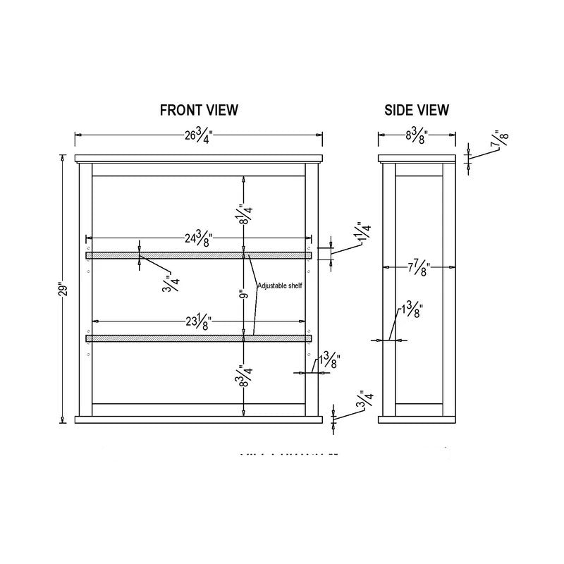 Wall Cabinets 3 Shelf Wall Mounted Bathroom Wall Cabinet