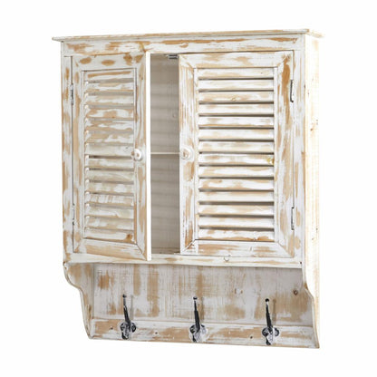 Wall Cabinets: Natural 2 Door Wall Cabinet with Hooks