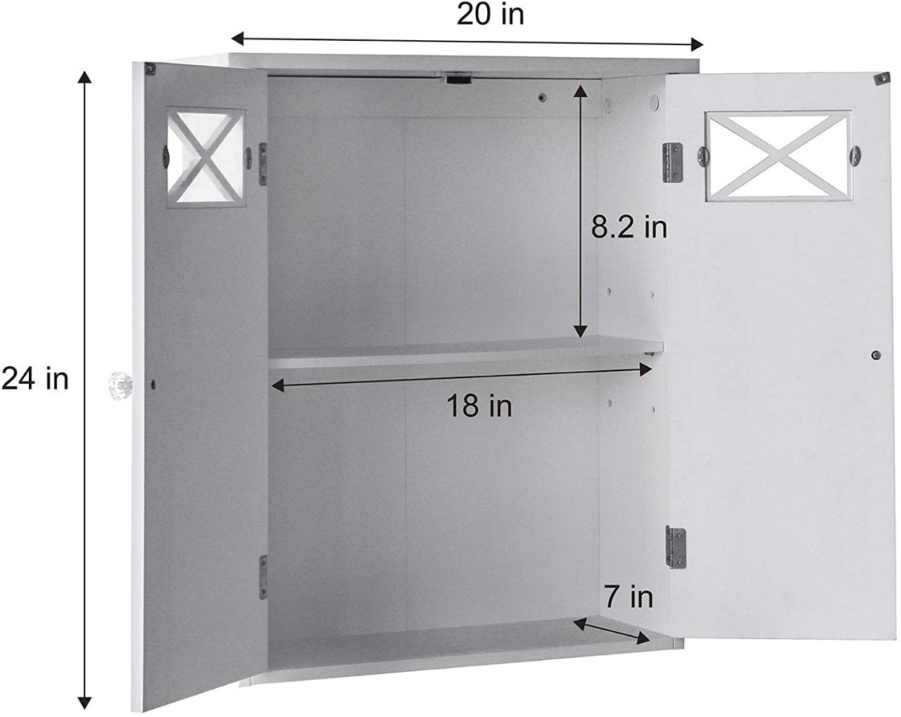 Wall Cabinets: Wall Cabinet with Two Doors and Shelves